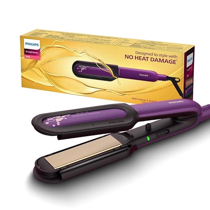 Philips NourishCare-India's First Hair Straightener for No Heat Damagel Designed NourishCare & Kerashine Technology for Styling with Heat Protection