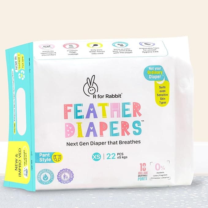 R for Rabbit XS New Born Premium Feather Diaper Pant Style