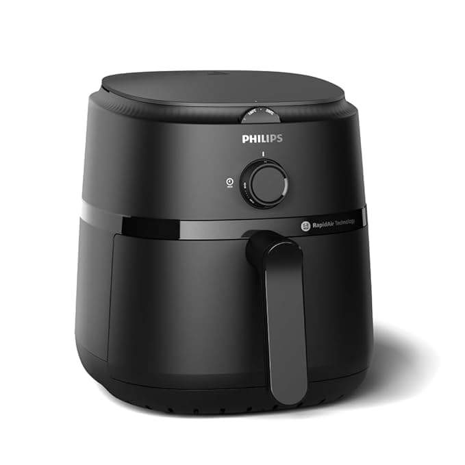 PHILIPS Air Fryer NA120/00, uses up to 90% less fat, 1500W, 4.2 Liter, with Rapid Air Technology (Black)